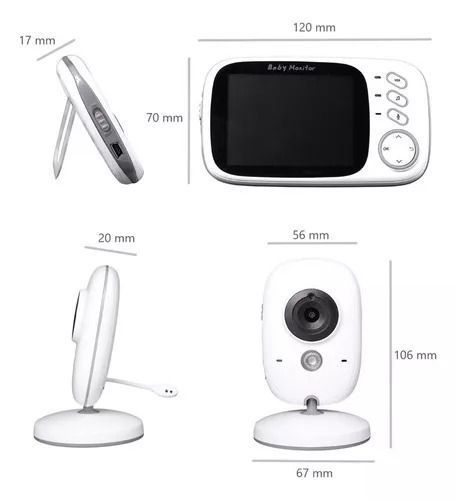 Camara Monitor para bebe 3.2 pulgadas audio y visión nocturna-5