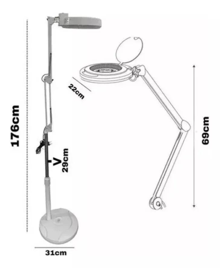 Lampara con lupa y Luz Fría Lupa Led Con Pedestal-2