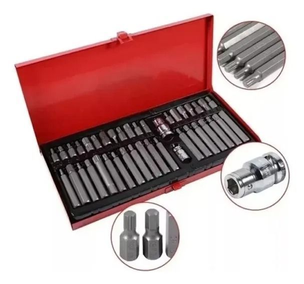 Kit Juego Puntas Corto Largo Torx Allen Imbus 40 Piezas