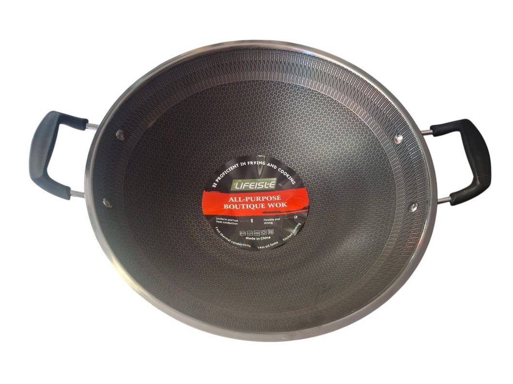 Disco Wok Chino Antiadherente Con Manillas 42CM