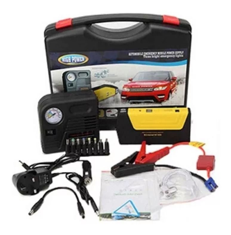 Partidor Cargador Powerbank Bateria Auto + Inflador De Rueda