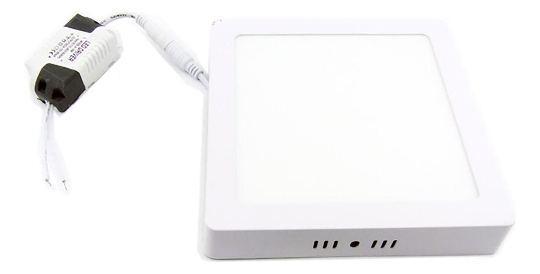 Foco LED Panel 12 Watt Cuadrado Sobrepuesto Luz Blanca