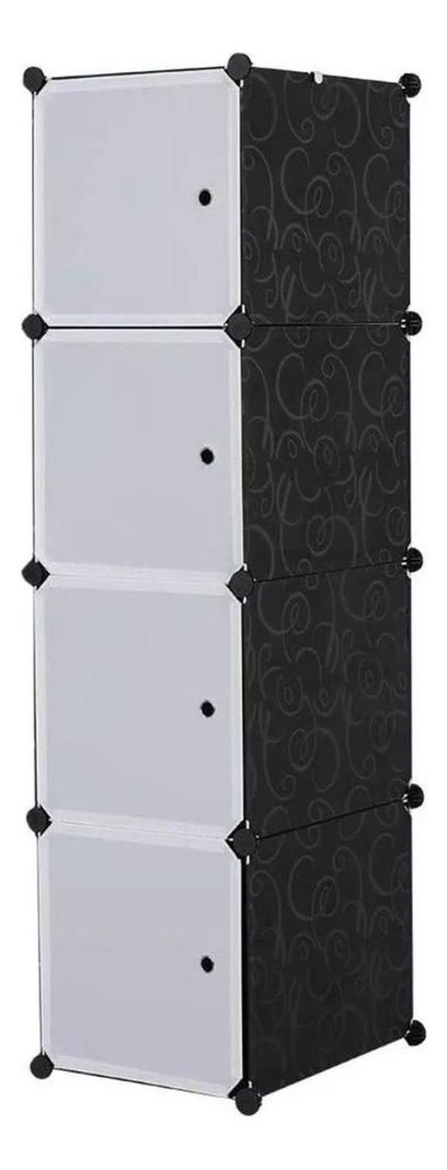 Organizador Closet Ropero Hogar 4 Modulos 127x32x44 CM Negro