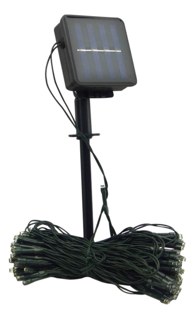Guirnalda Solar 100 LED Efectos Estaca 8 MTS Negro