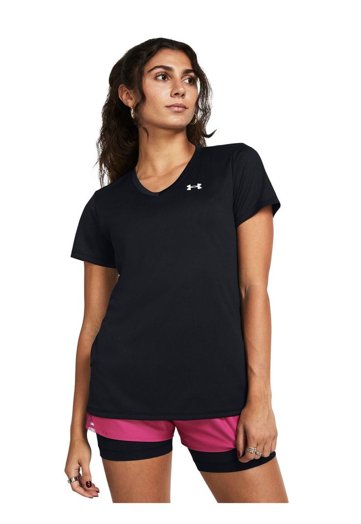 Polera manga corta Tech para mujer Negro-3