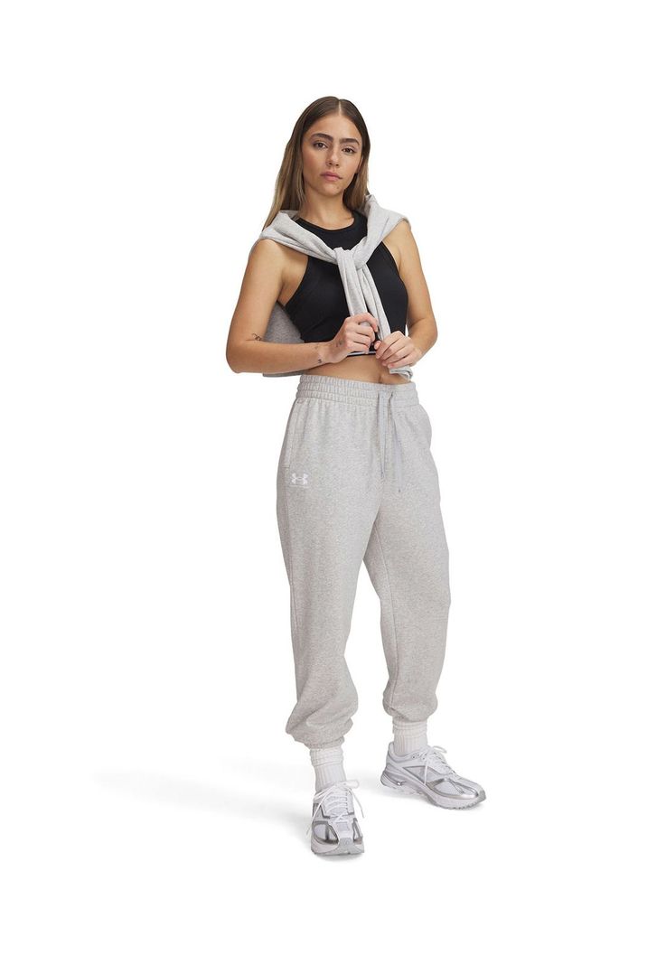 Jogger UA Rival terry gris para mujer-3