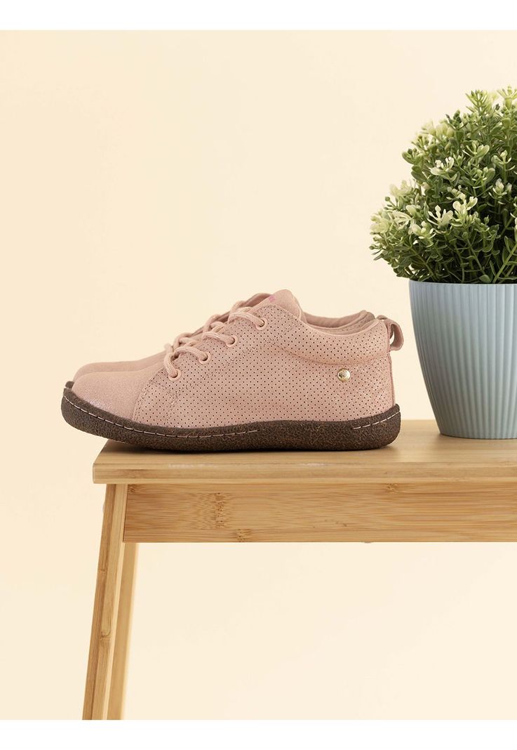 Zapatilla Cuero Hervey Niña Rosado-1