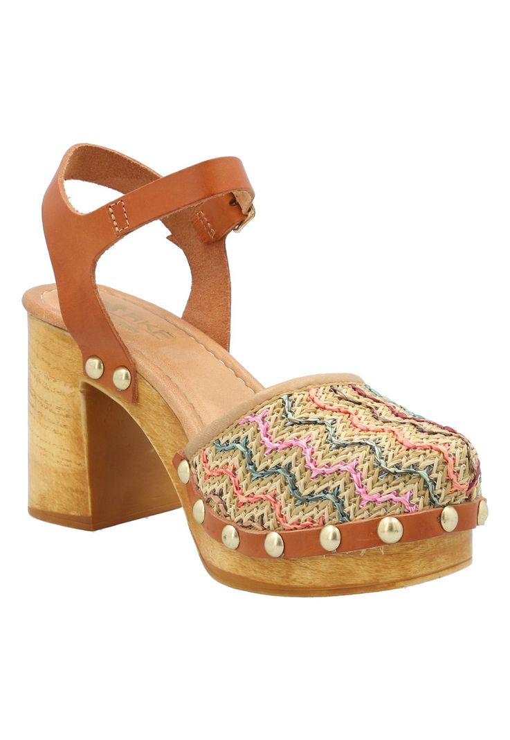 Sueco Cuero Mujer Azafran Multicolor -1
