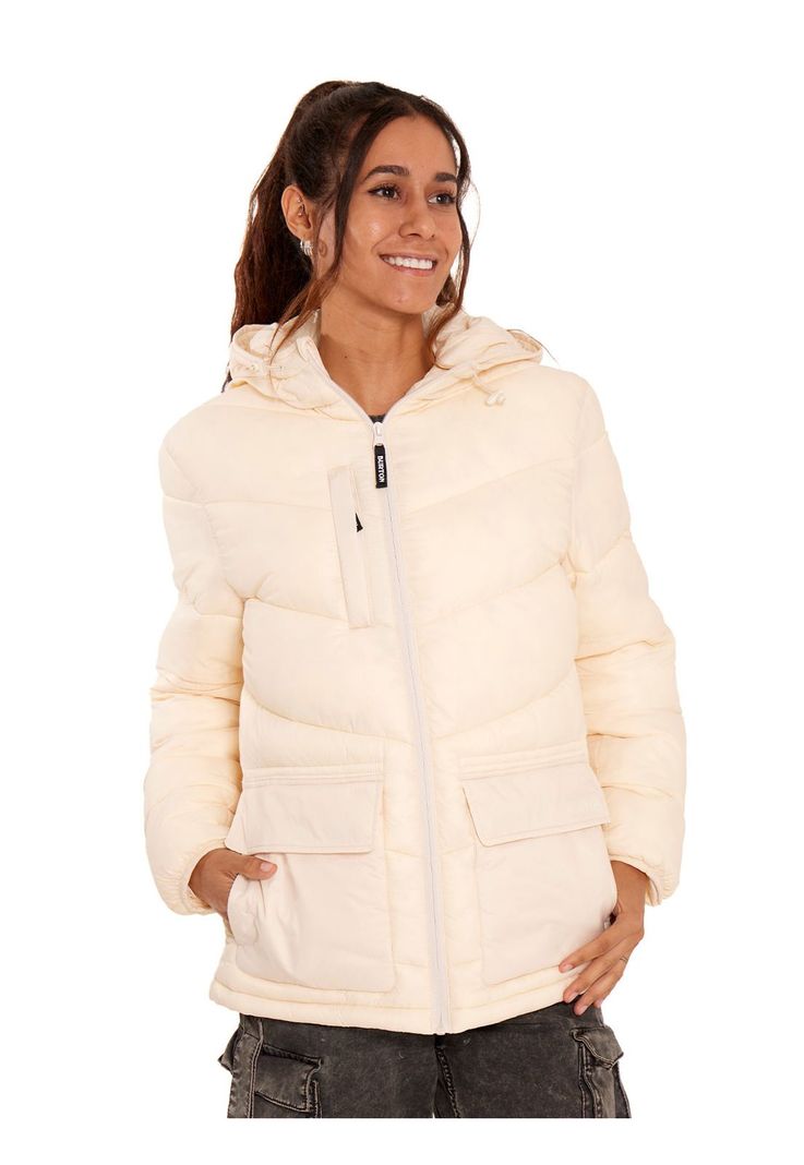 Parka Impermeable Mujer Crema-0