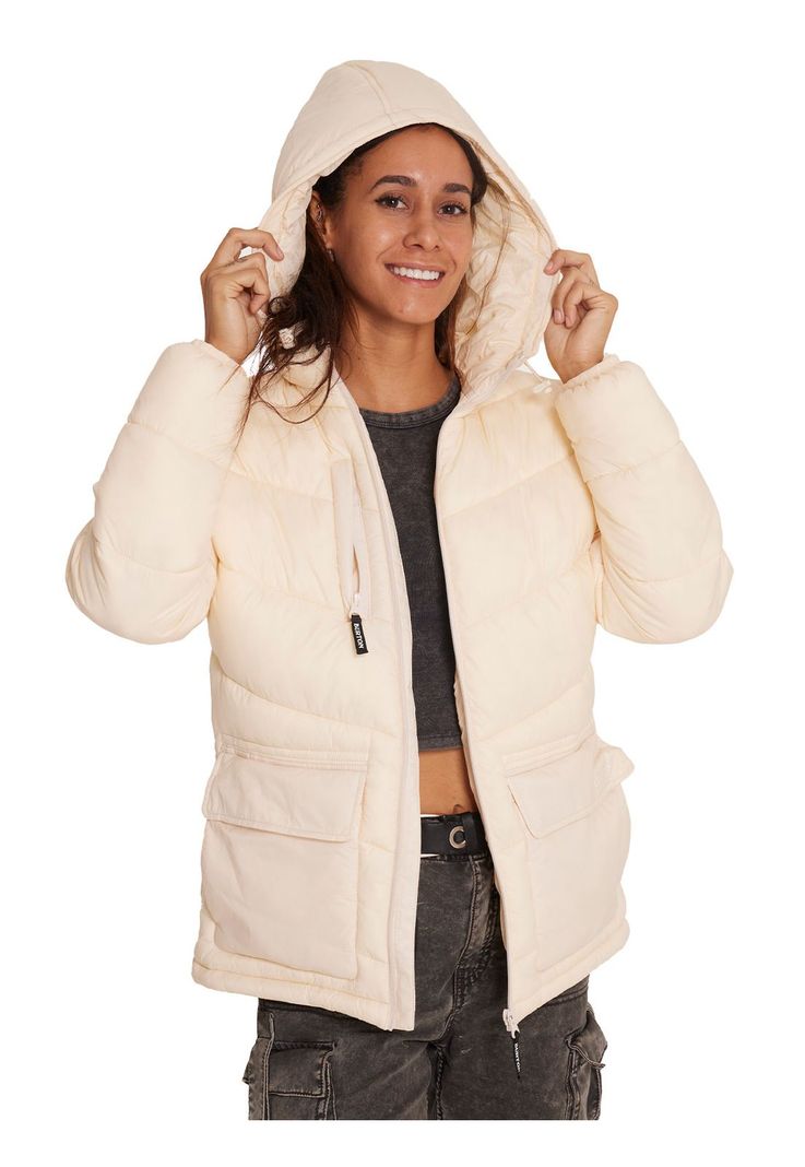 Parka Impermeable Mujer Crema-1