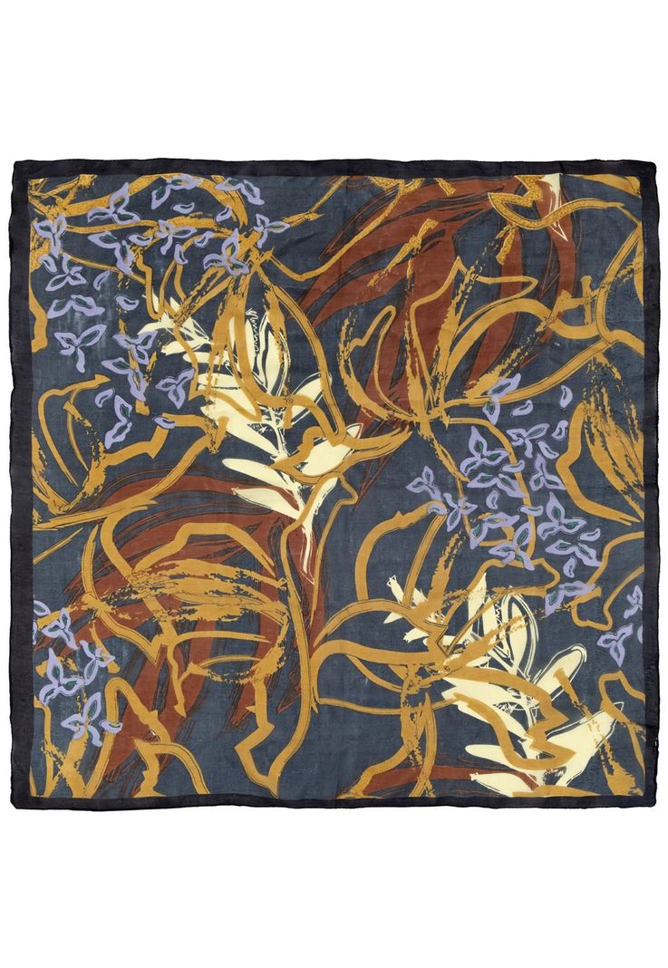 Pañuelo Seda Mujer RKF Silk Leaf MultiColor-0