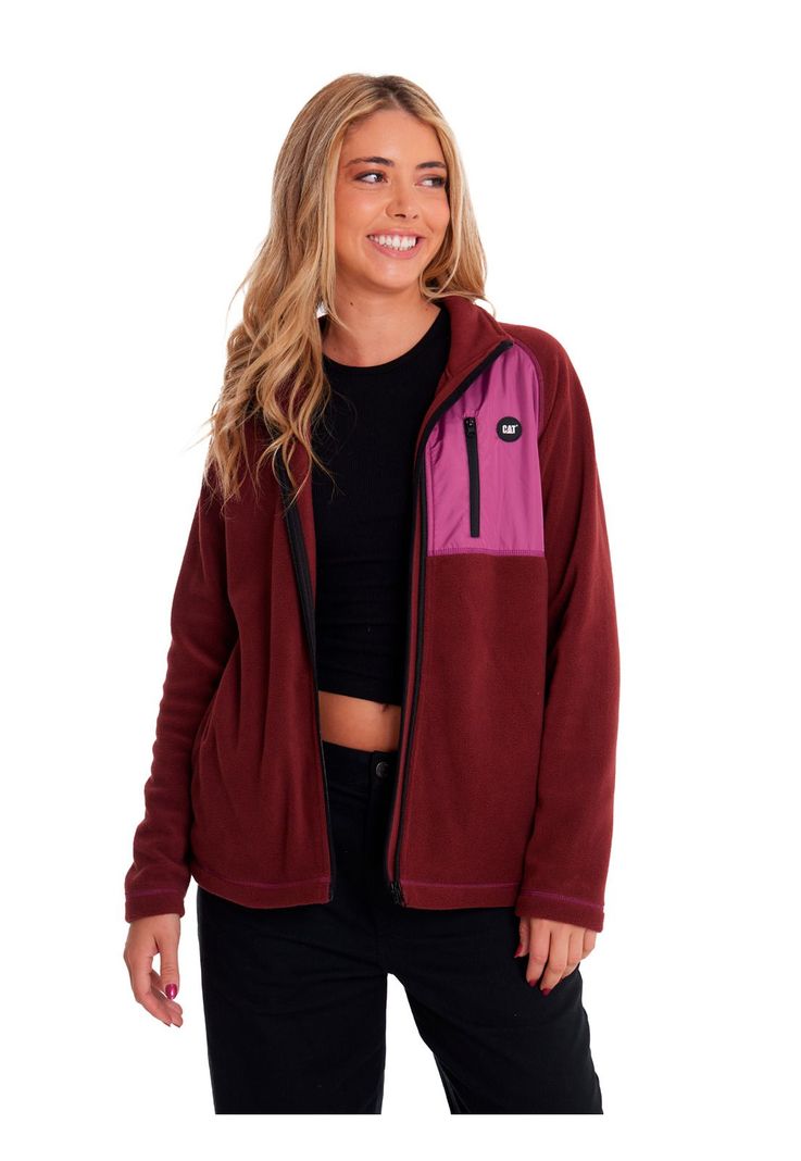 Polar Mujer W Polar Fleece Utility Full ZipRojo-0