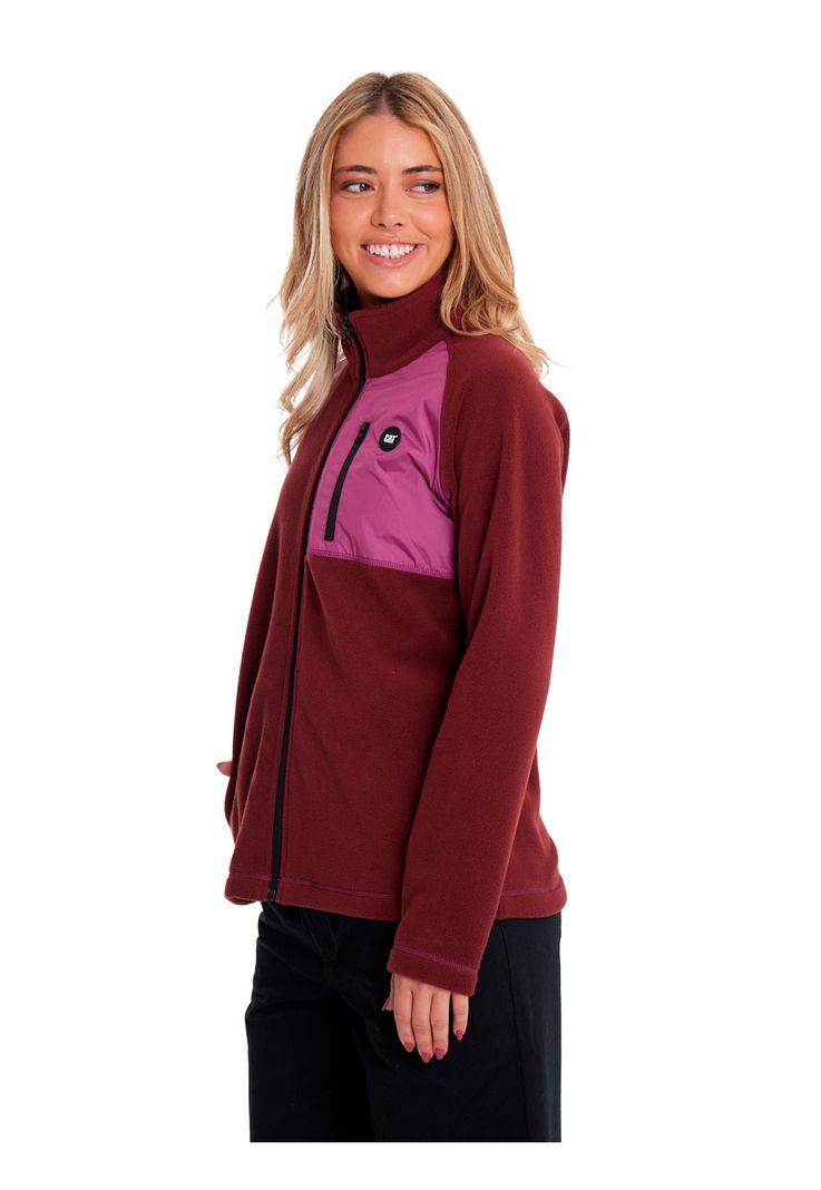 Polar Mujer W Polar Fleece Utility Full ZipRojo-1