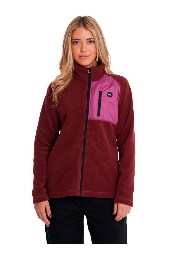 Polar Mujer W Polar Fleece Utility Full ZipRojo-4