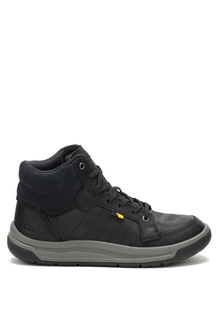 Zapatilla cuero con caña Apa Cush Mid Negro Hombre-1