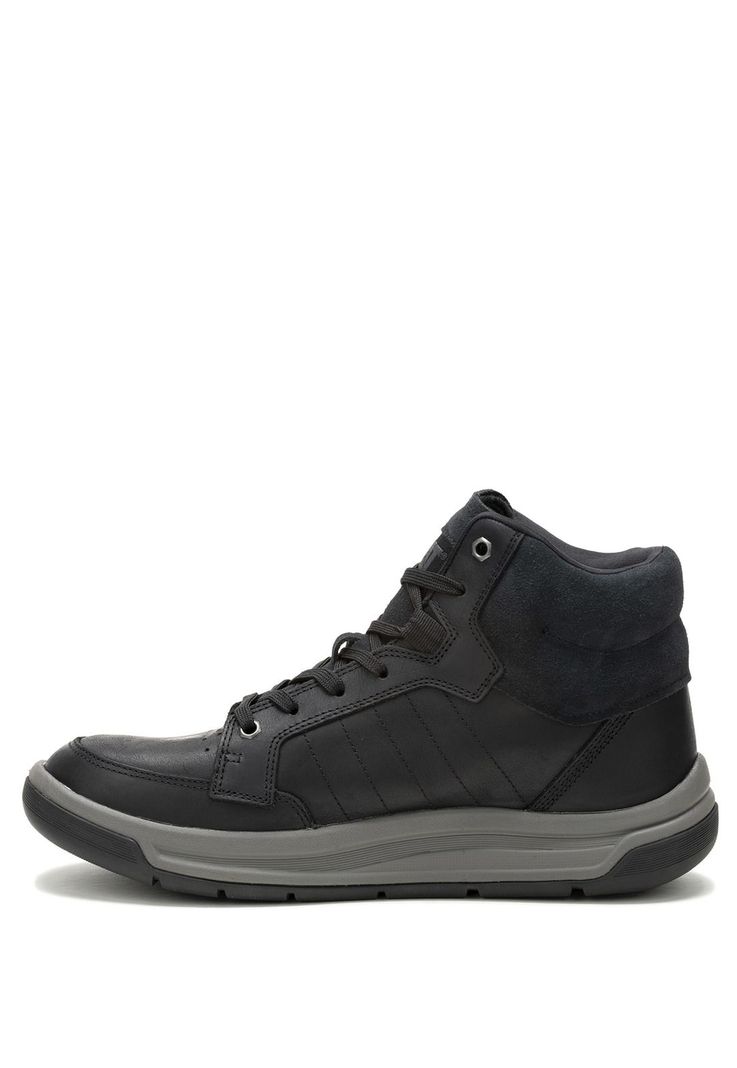 Zapatilla cuero con caña Apa Cush Mid Negro Hombre-3
