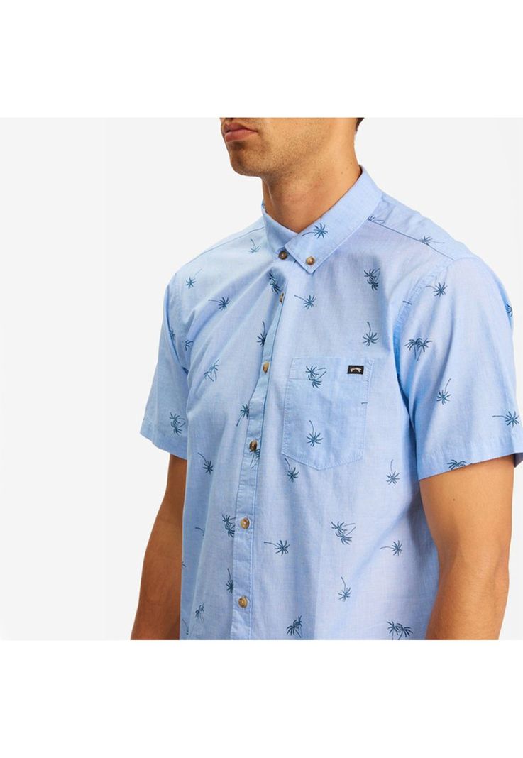 Camisa M/C Hombre Sundays Mini Celeste-3