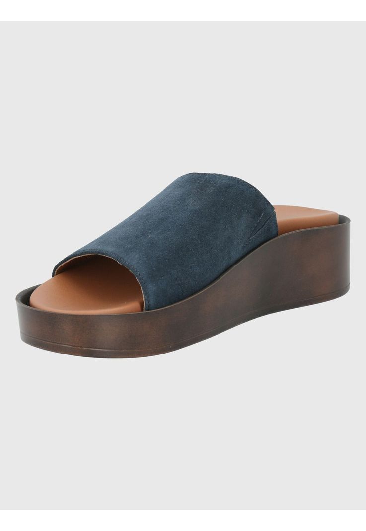 Sandalia Cuero Azul Oscuro Mujer Depp -3