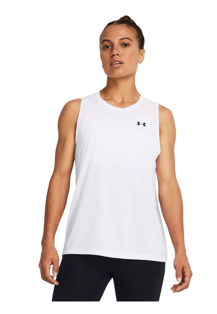 Polera Sin Mangas UA Tech Mujer Blanco-3