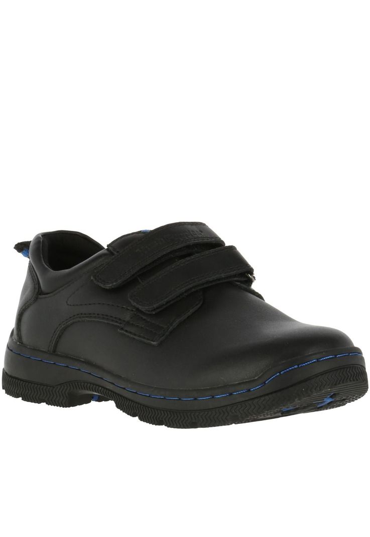 Zapato Niño Cuero New I Work Velcro Negro-0