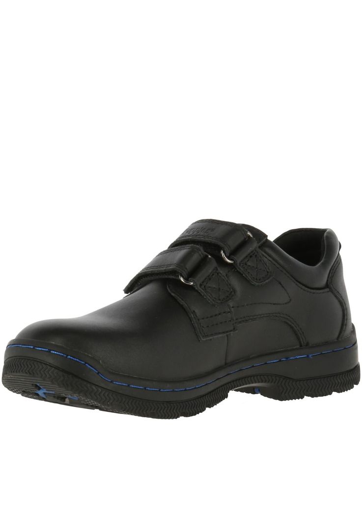 Zapato Niño Cuero New I Work Velcro Negro-1
