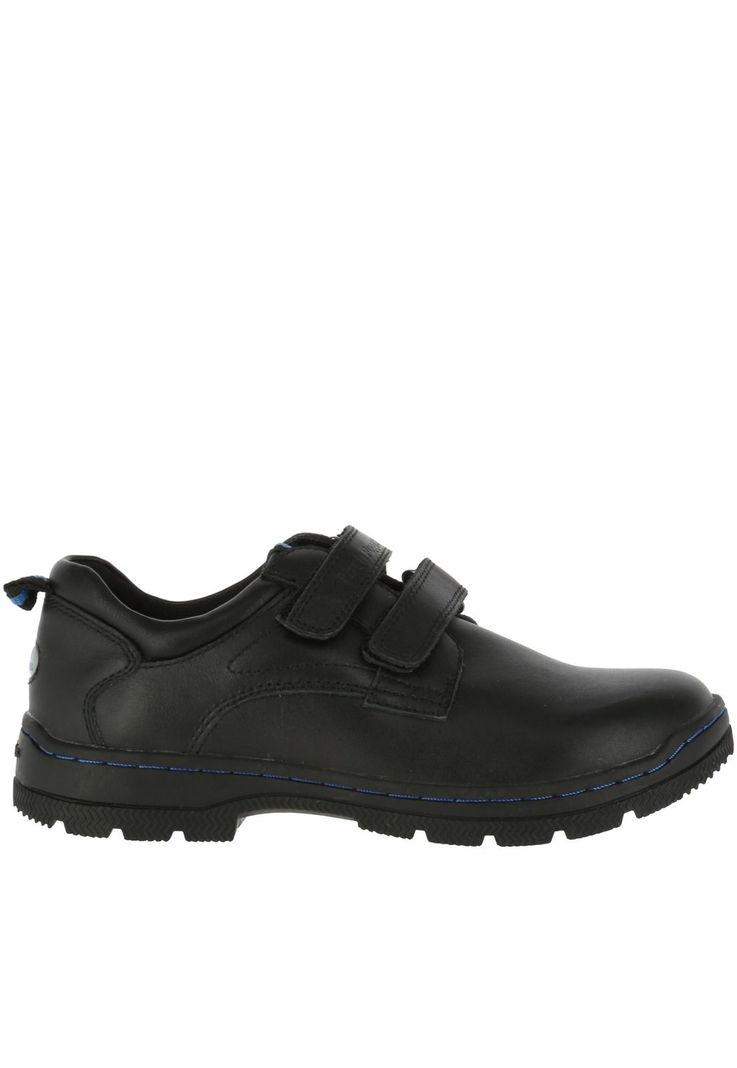 Zapato Niño Cuero New I Work Velcro Negro-3