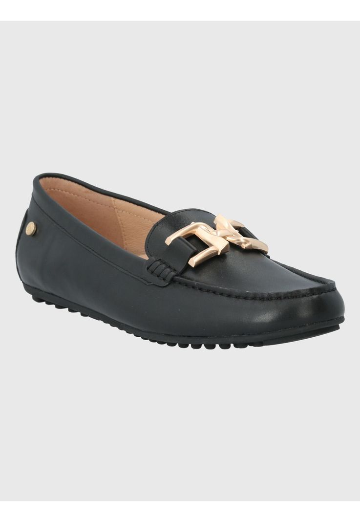 Mocasín Cuero Negro Mujer Lesquin -0