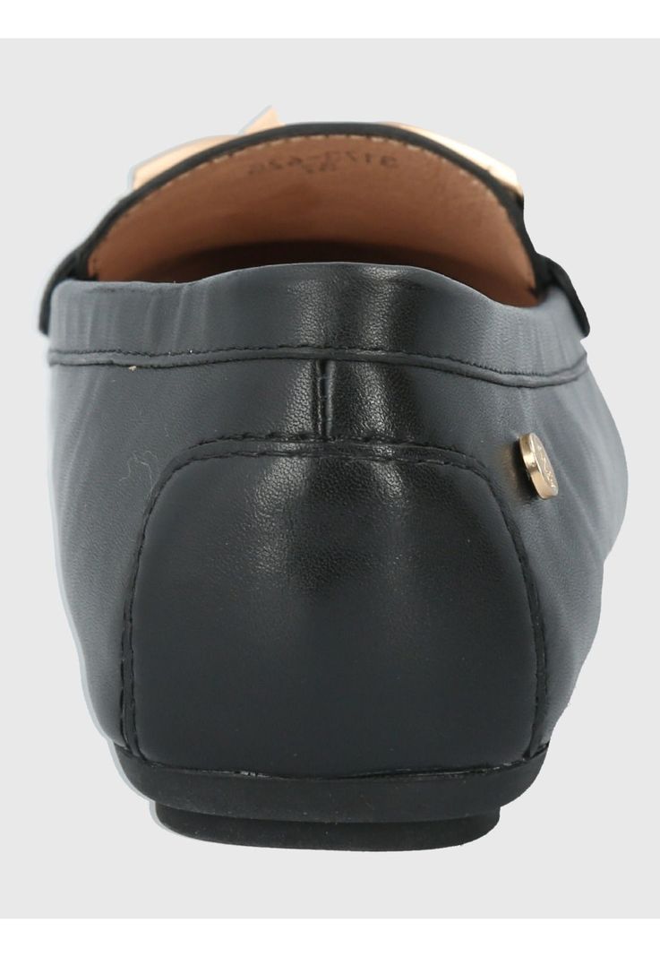 Mocasín Cuero Negro Mujer Lesquin -5