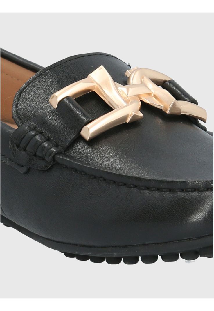 Mocasín Cuero Negro Mujer Lesquin -6