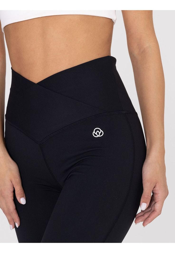 Calza Mujer Split Hem Flare Legg Negra -4