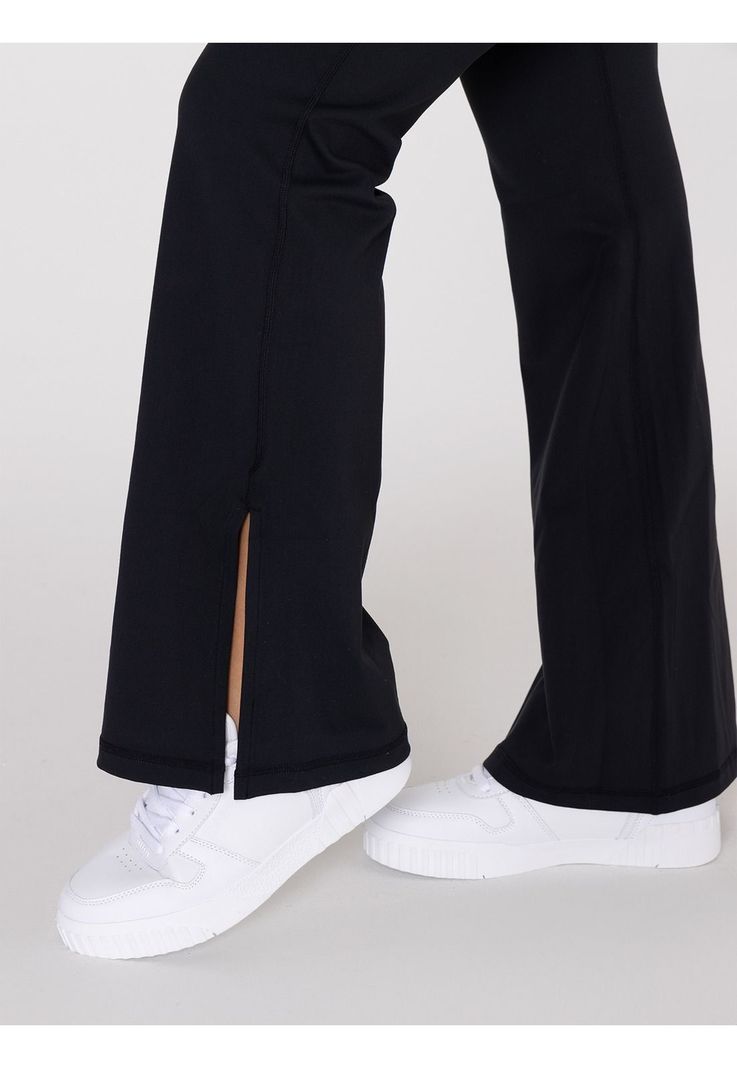 Calza Mujer Split Hem Flare Legg Negra -5