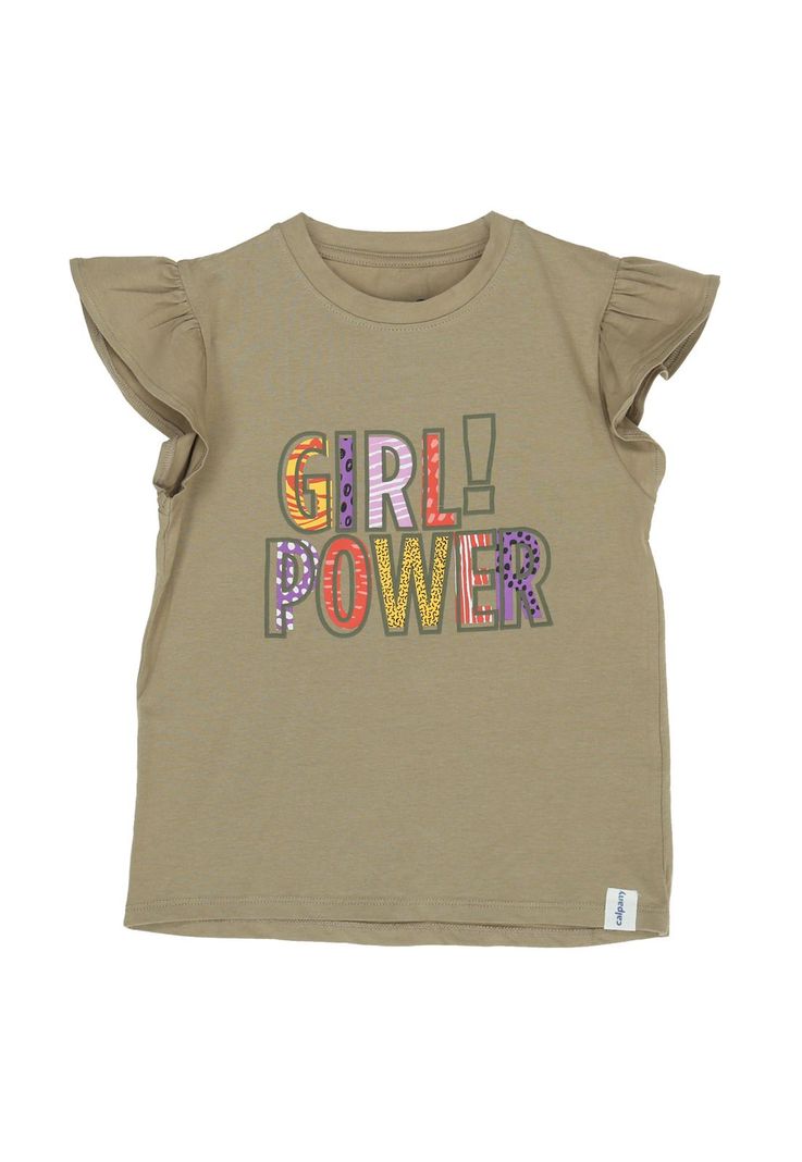 Polera M/C Niña Girl Power Beige-0