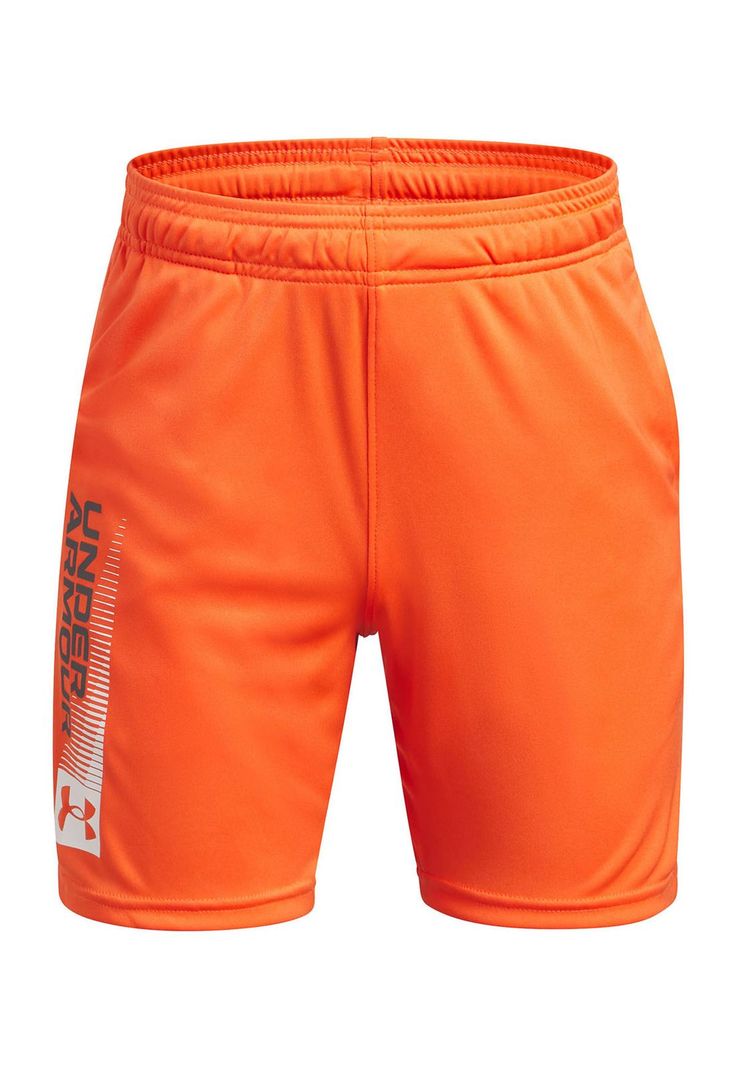 Short Ua Tech Wordmark Naranjo Para Niño-0
