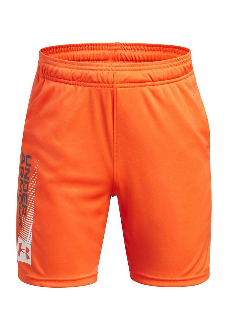 Short Ua Tech Wordmark Naranjo Para Niño-3