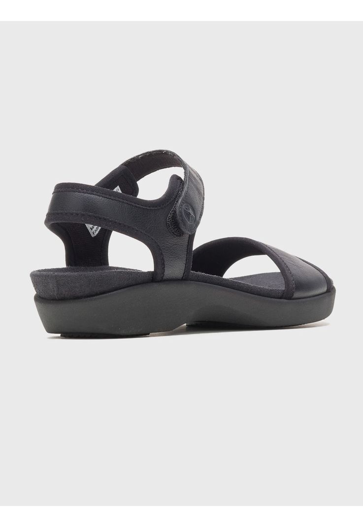 Sandalia Cuero Negro Mujer Dorri Qtr Strap -1
