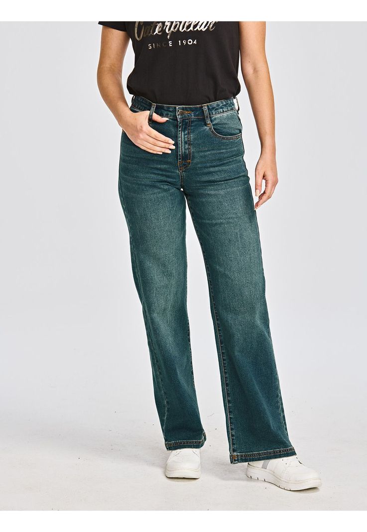 Jeans Mujer Triblend Stretch Denim Wide Leg Azul-1
