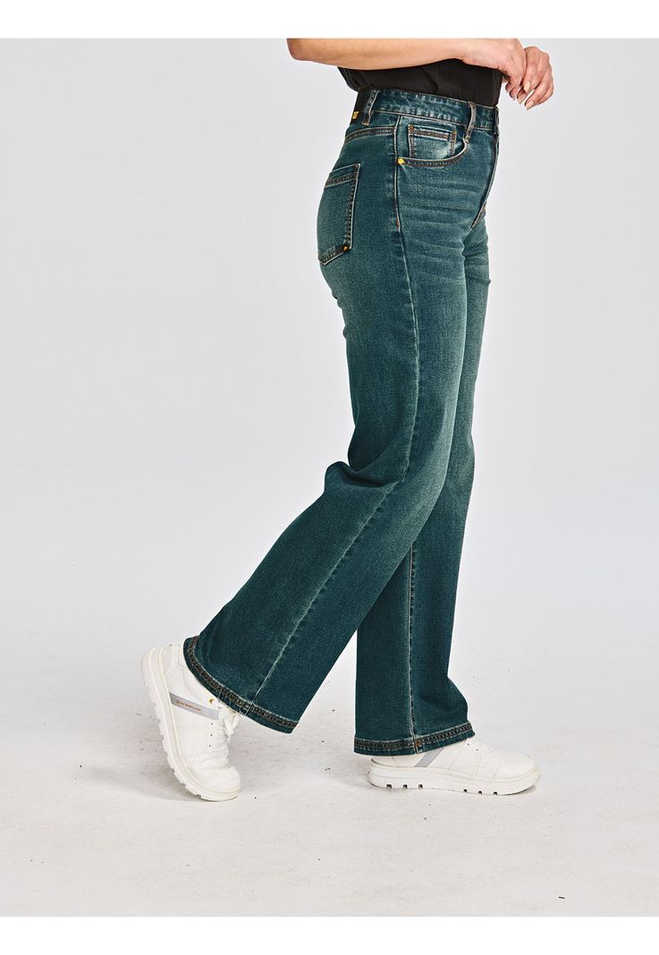 Jeans Mujer Triblend Stretch Denim Wide Leg Azul-3