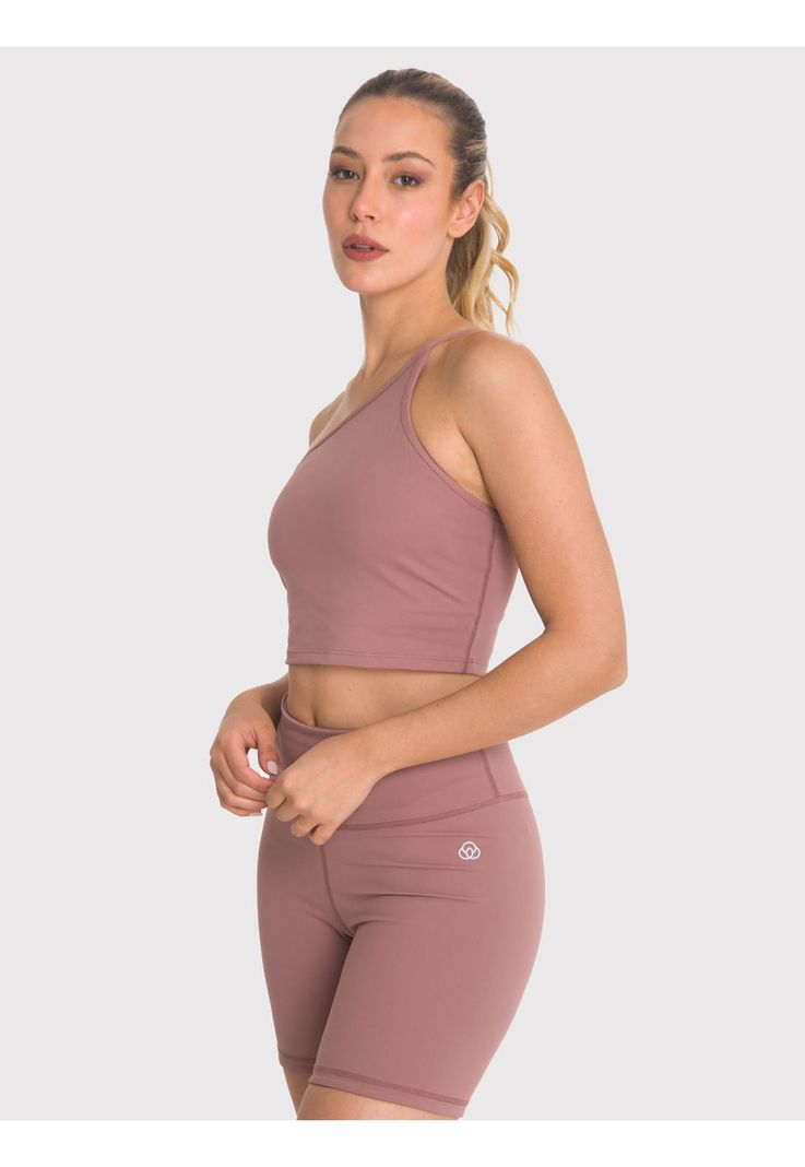 Peto deportivo Mujer Crop Top Elise Café-3
