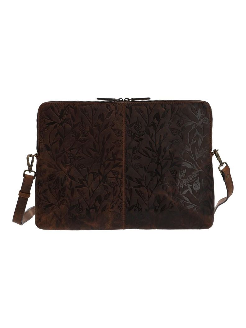 Cartera Cuero Mujer Oh Flowry Case Café