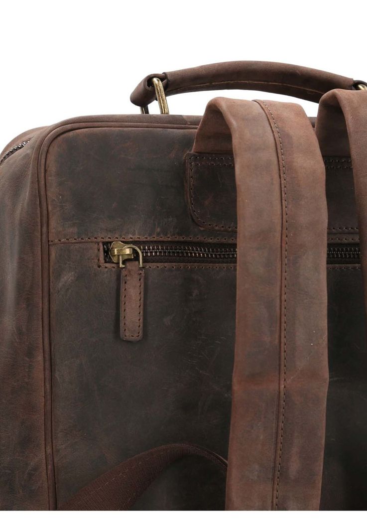 Mochila Cuero Unisex Om Craig Back Café-2