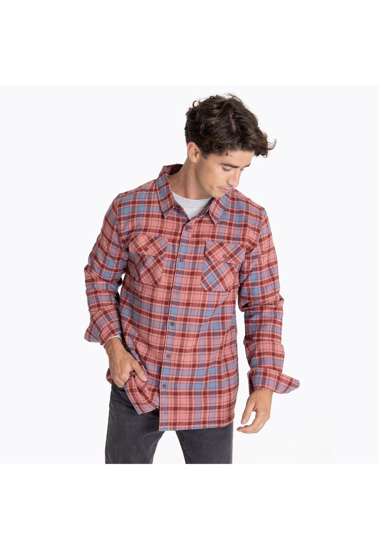 Camisa Hombre Franela Winter Naranja-0