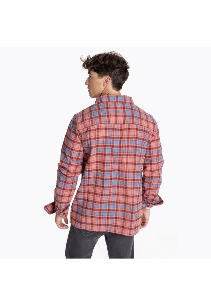 Camisa Hombre Franela Winter Naranja-1