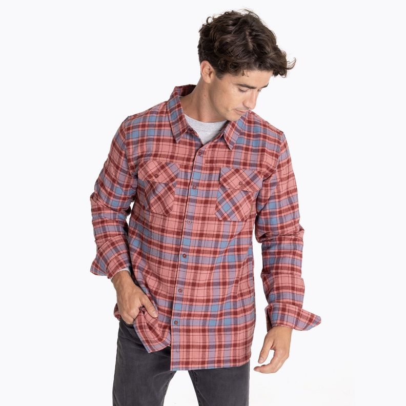 Camisa Hombre Franela Winter Naranja