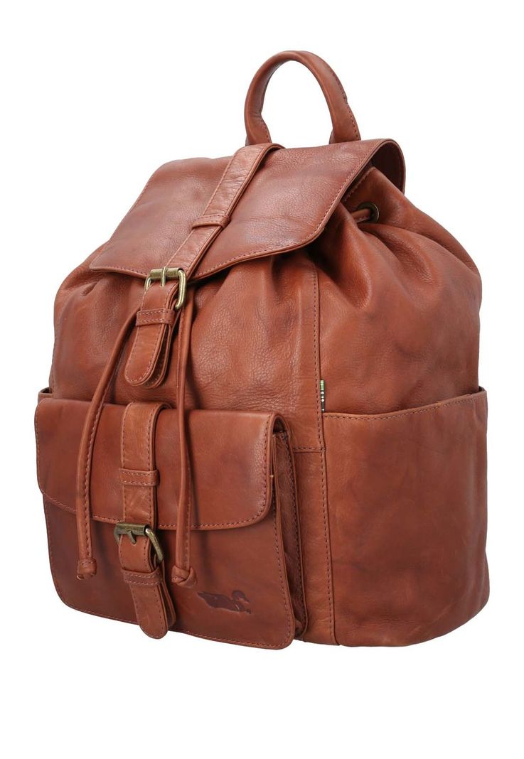 Mochila Cuero Unisex Aq Campbell Back Cognac-1