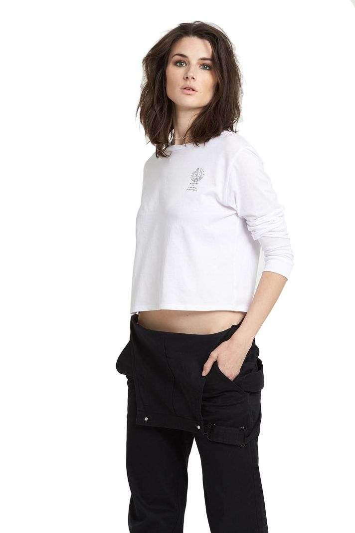 Polera M/L Mujer Christa Crop Ls Blanco Element