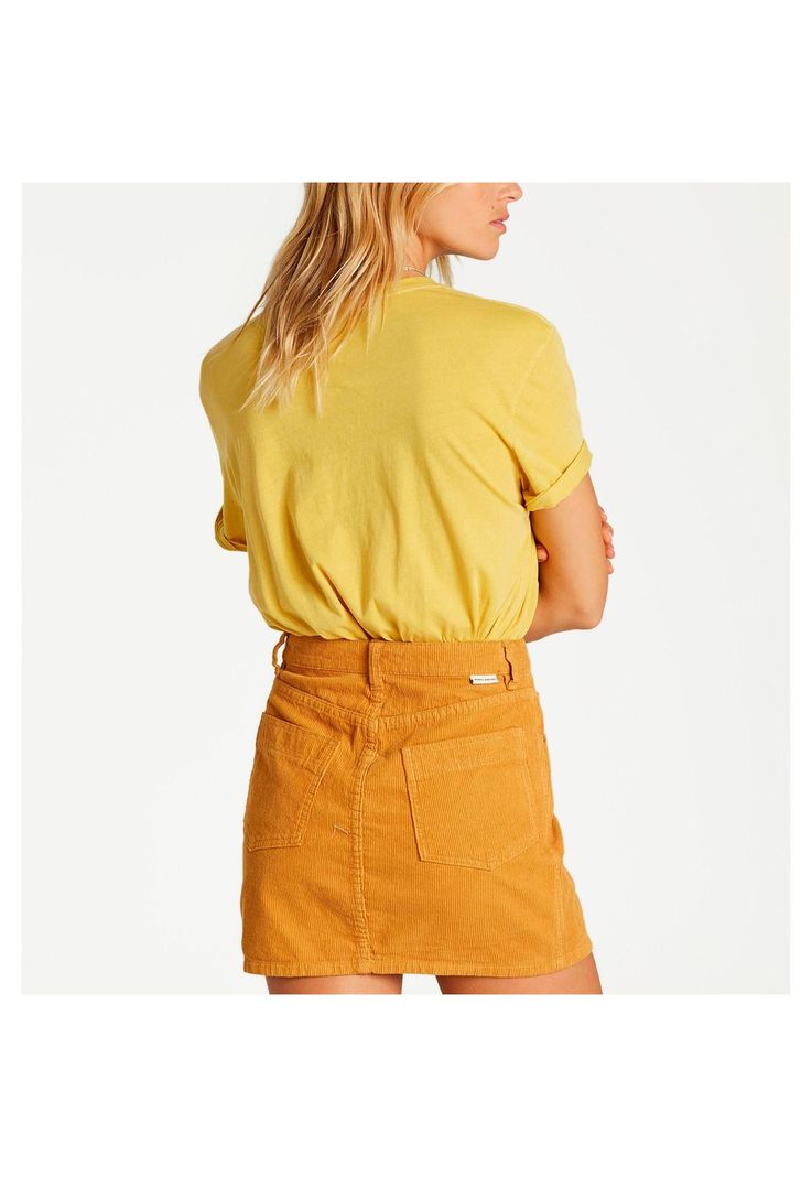 Falda Mujer Good Life Cord Mostaza-1