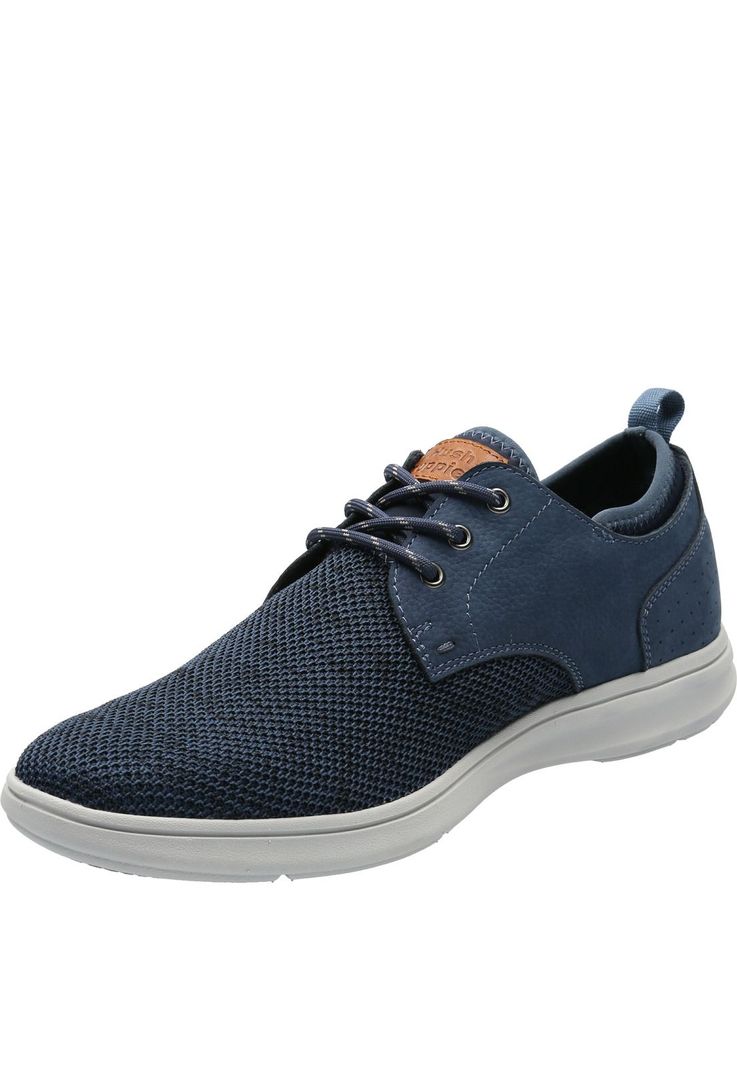 Zapatilla Cuero Hombre Port Azul-3