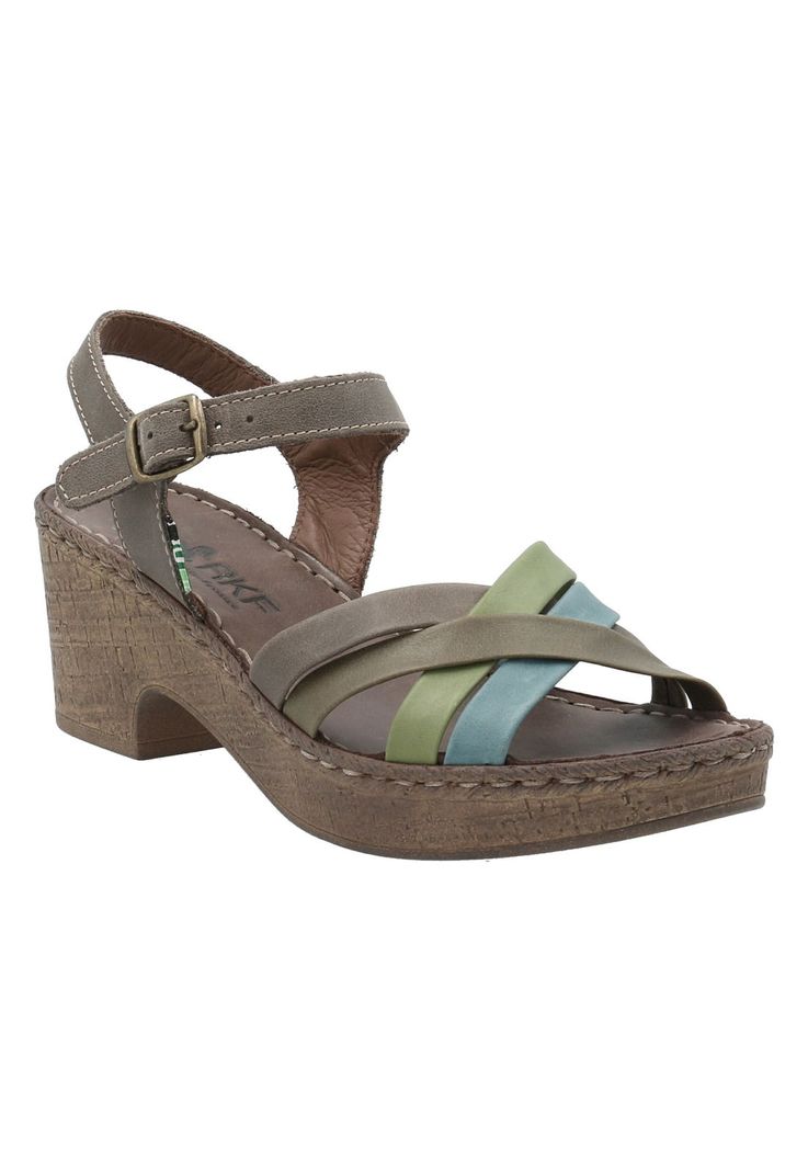 Sandalia Cuero Mujer Dalia Verde -1