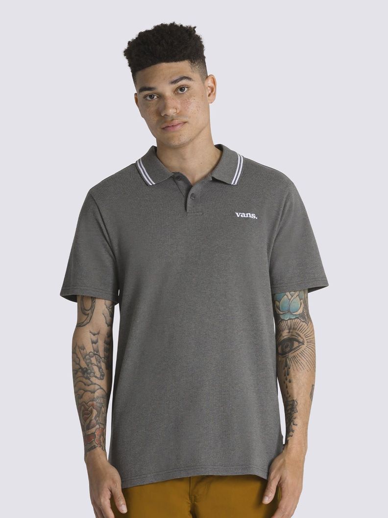 Polera Manga Corta Hombre Halecrest Polo Gris Oscuro