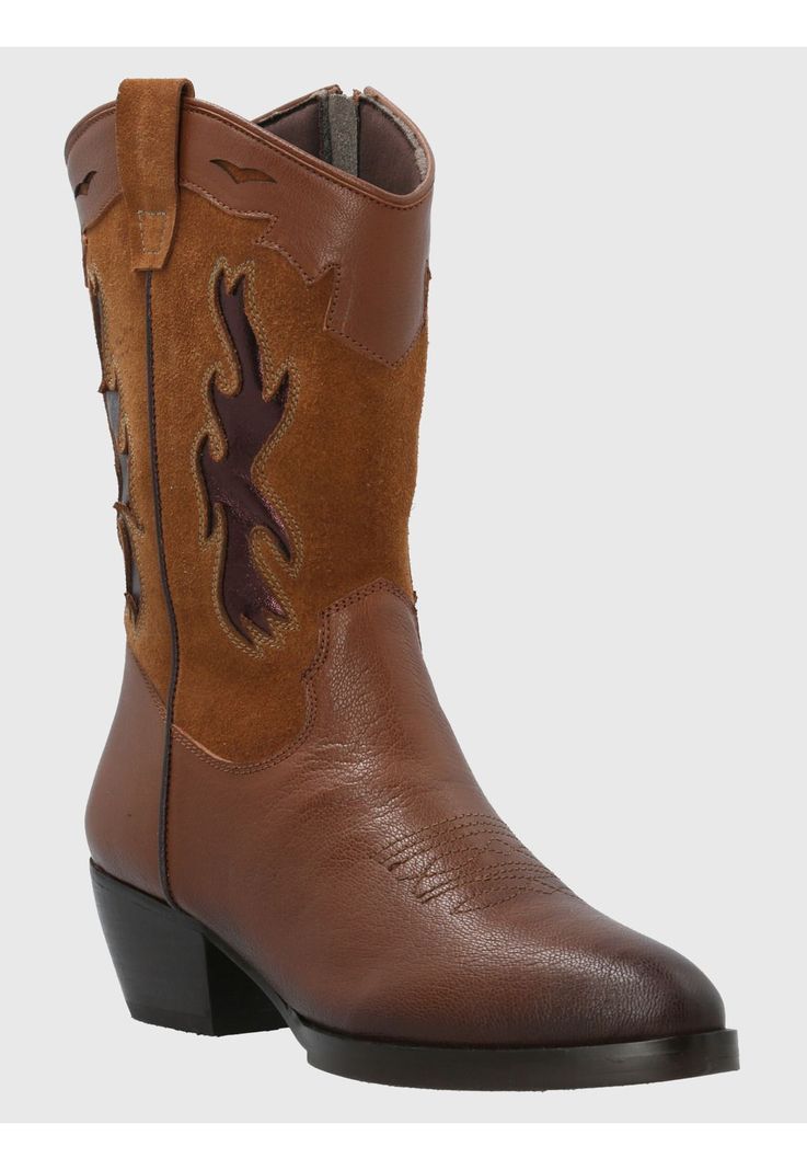 Bota Cuero Mujer Mary Café-0